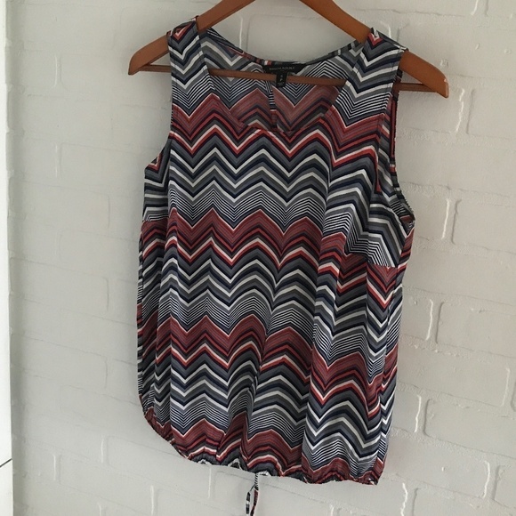Banana Republic Tank top Herringbone Open back Navy/Red/Gray/White Size S - Picture 3 of 9